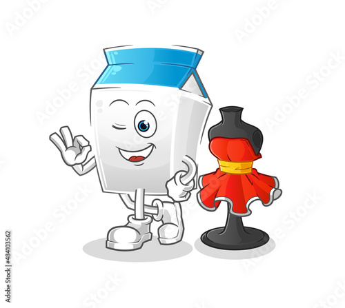 milk fashion designer vector. cartoon character