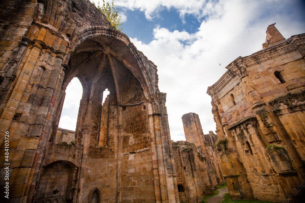 Beautiful ruined abbey in Alet-les-Bains, Aude, France