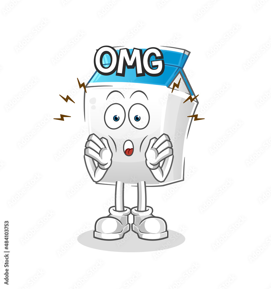 milk Oh my God vector. cartoon character milk Oh my God vector. cartoon character