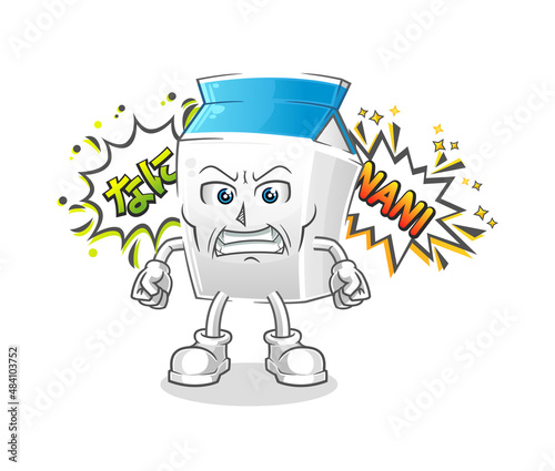 milk anime angry vector. cartoon character