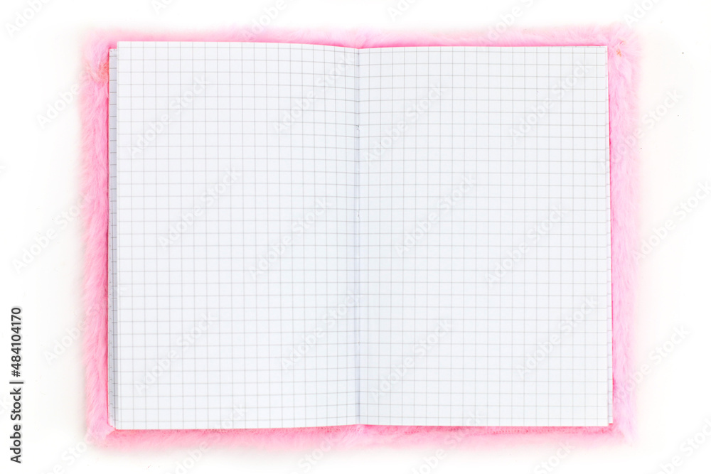 notebook with pink cover on white notebook with pink cover on white