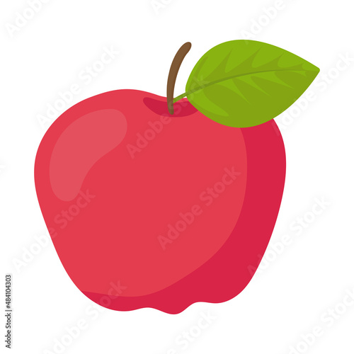 fruit red apple Cartoon vector illustration isolated object