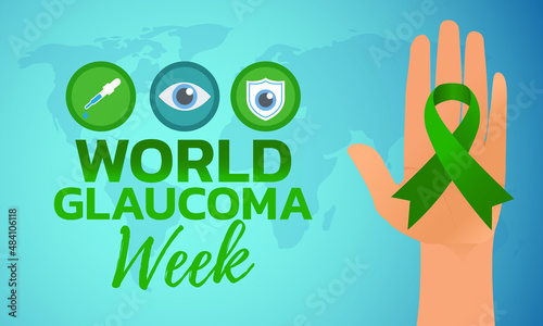 World glaucoma week. Vector banner, poster, flyer, greeting card .