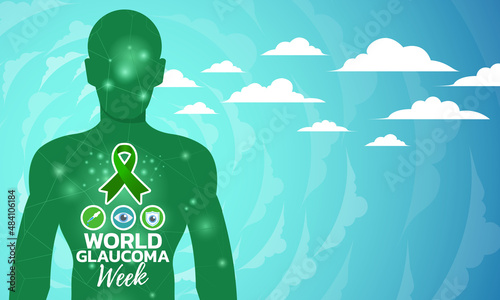 World glaucoma week. Vector banner, poster, flyer, greeting card .