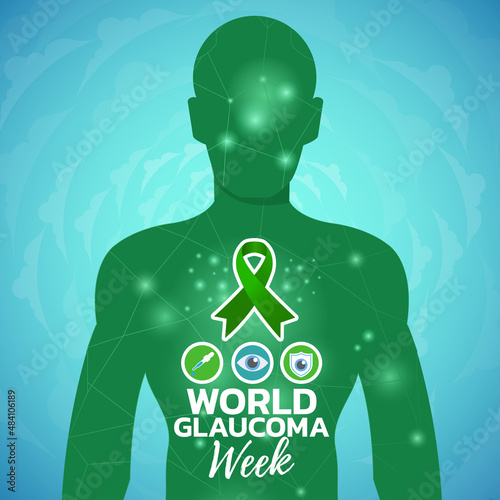 World glaucoma week. Vector banner, poster, flyer, greeting card .
