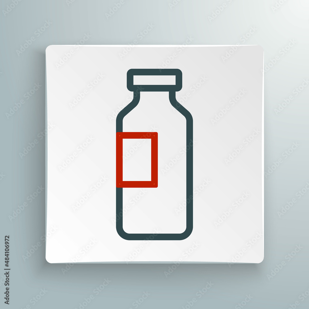 Line Bottle of water icon isolated on white background. Soda aqua drink sign. Colorful outline concept. Vector Line Bottle of water icon isolated on white background. Soda aqua drink sign. Colorful outline concept. Vector