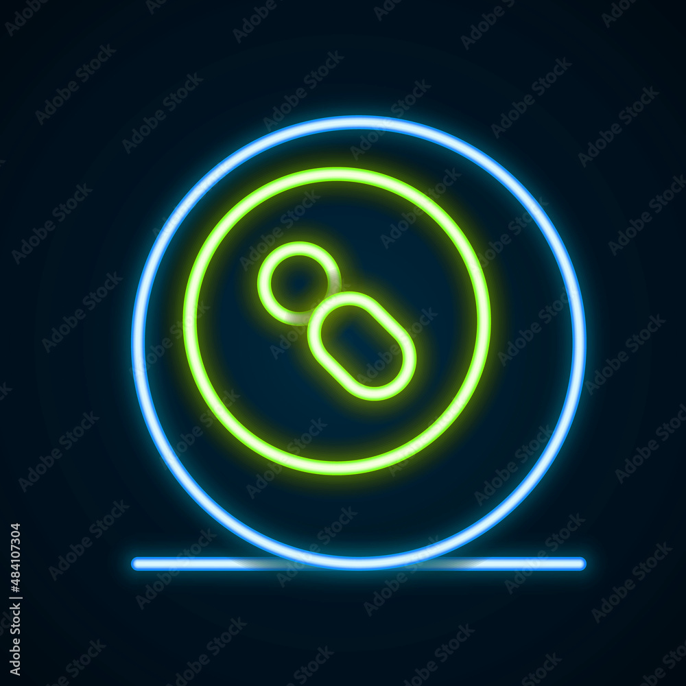 Glowing neon line Billiard pool snooker ball with number 8 icon isolated on black background. Colorful outline concept. Vector Glowing neon line Billiard pool snooker ball with number 8 icon isolated on black background. Colorful outline concept. Vector