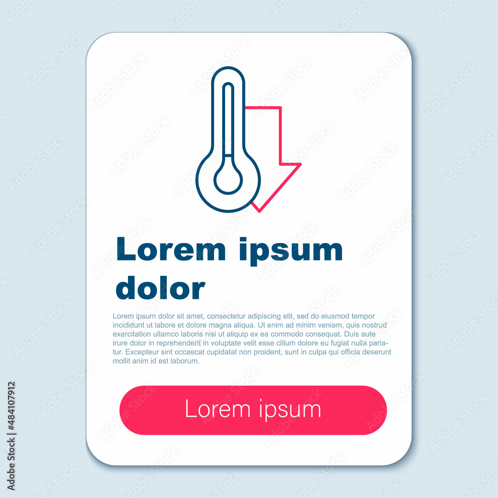 Line Meteorology thermometer measuring icon isolated on grey background. Thermometer equipment showing hot or cold weather. Colorful outline concept. Vector Line Meteorology thermometer measuring icon isolated on grey background. Thermometer equipment showing hot or cold weather. Colorful outline concept. Vector