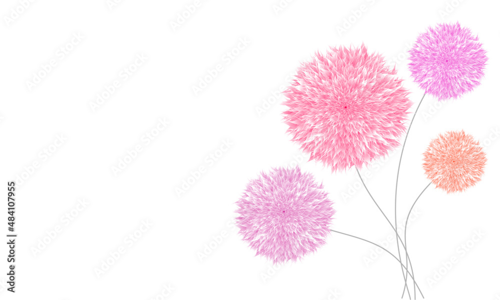 Pastel grass flower without background (transparent). It is a vector.