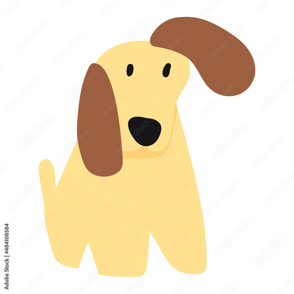 Obraz premium Dog listening. Vector icon illustration on white background. 