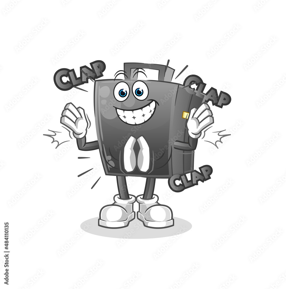 briefcase applause illustration. character vector