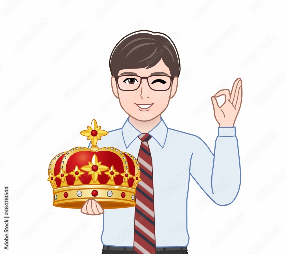 王冠を持っている男性 王冠を持っている男性