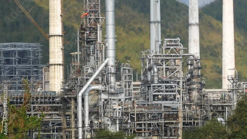 Wallpaper Mural Production area of Oil refinery plant, smooth horizontal panning video, 4K insert video for petrolume industrial and enginering technology Torontodigital.ca