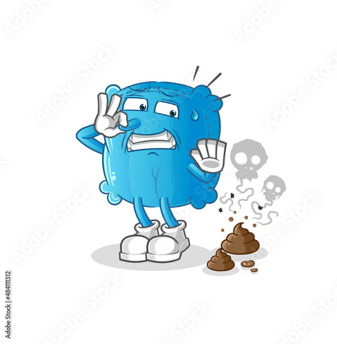 pillow with stinky waste illustration. character vector