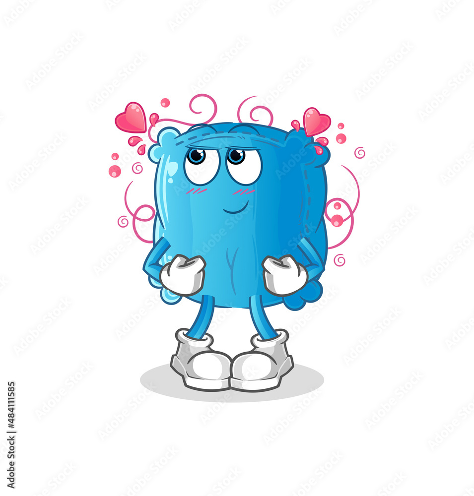 pillow shy vector. cartoon character pillow shy vector. cartoon character