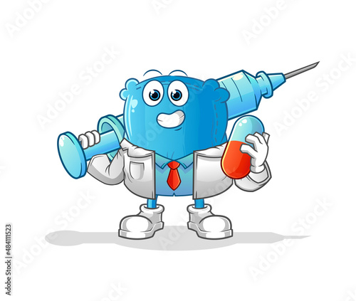 pillow doctor holding medichine and injection © dataimasu