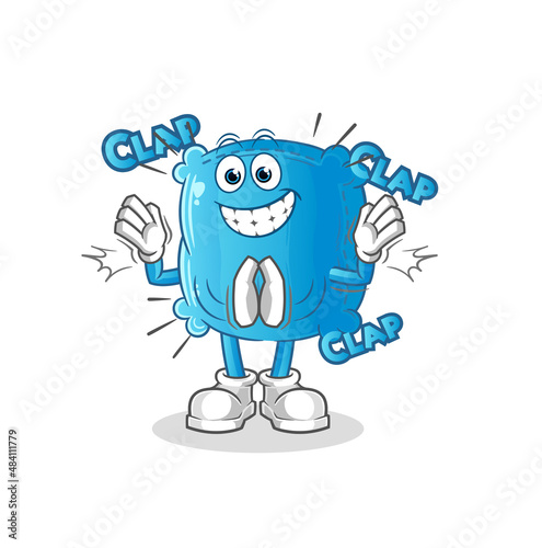 pillow applause illustration. character vector