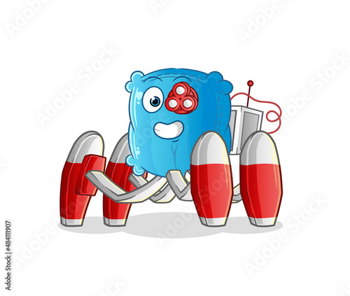 pillow future robot vector. cartoon character