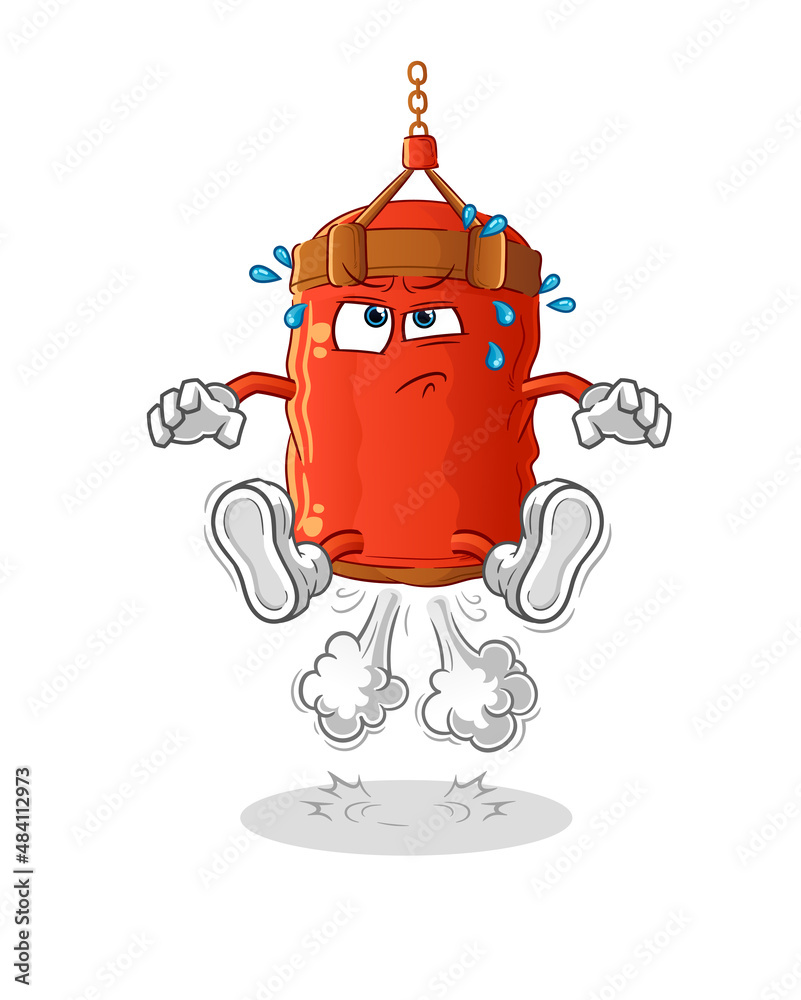 punching bag fart jumping illustration. character vector punching bag fart jumping illustration. character vector