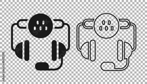 Black Taxi call telephone service icon isolated on transparent background. Taxi for smartphone. Vector