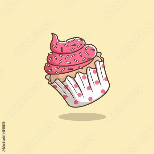 cute cartoon muffins or cupcakes. vector illustration for mascot logo or sticker