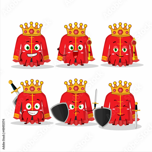 A Charismatic King red chinese traditional costume cartoon character wearing a gold crown photo