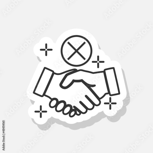 No handshake icon sticker isolated on white background