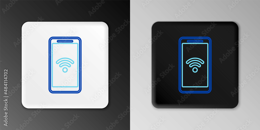 Line Smartphone with heart rate monitor function icon isolated on grey background. Colorful outline concept. Vector Line Smartphone with heart rate monitor function icon isolated on grey background. Colorful outline concept. Vector