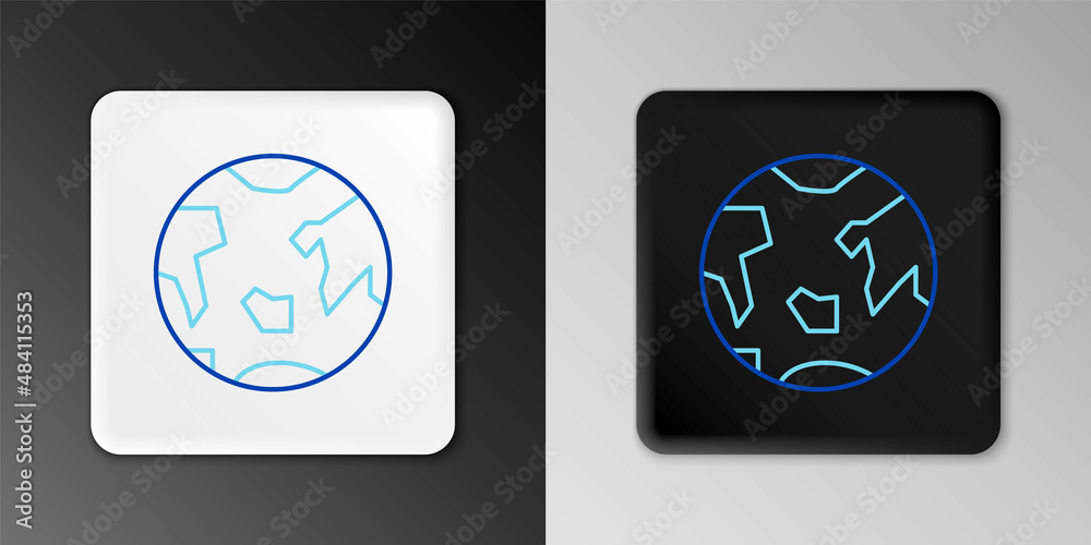 Line Planet Earth icon isolated on grey background. Colorful outline concept. Vector Line Planet Earth icon isolated on grey background. Colorful outline concept. Vector