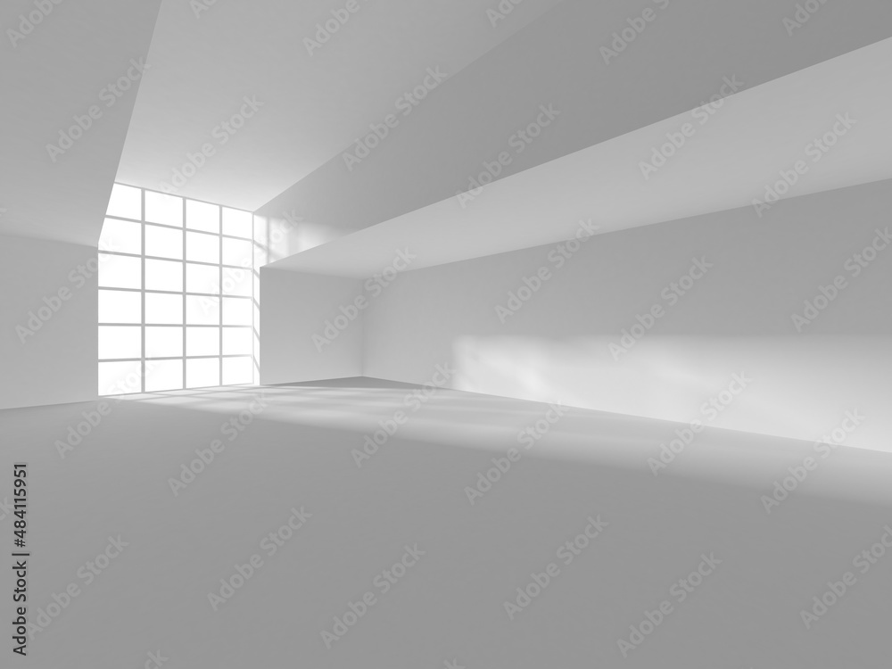Obraz premium Illuminated corridor interior design. Empty Room Interior Background