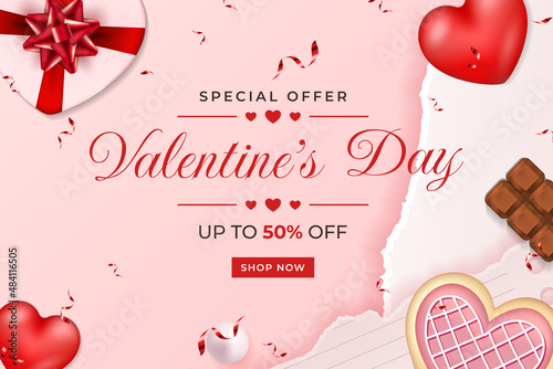 valentine day special offer promotion background template