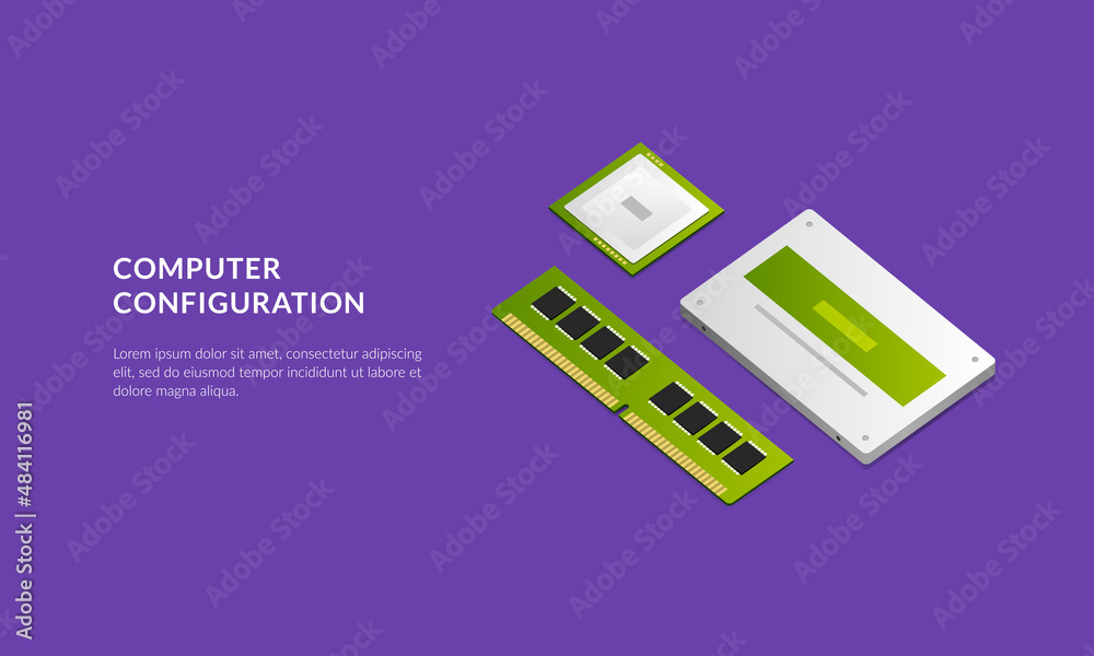 Fototapeta premium Computer configuration template