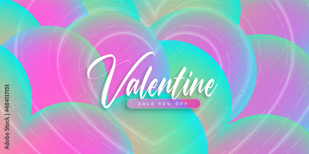 Beautiful Love Valentines Day Banner Background Multipurpose 3D Heart Effect