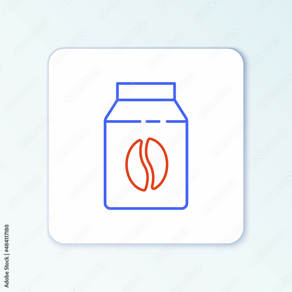 Line Bag of coffee beans icon isolated on white background. Colorful outline concept. Vector Line Bag of coffee beans icon isolated on white background. Colorful outline concept. Vector