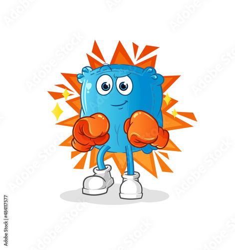 pillow boxer character. cartoon mascot vector
