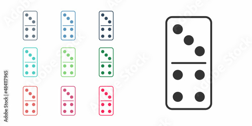 Black Domino icon isolated on white background. Set icons colorful. Vector