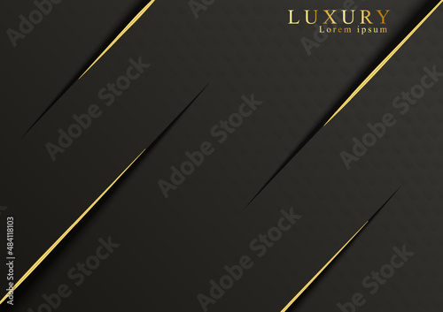 Premium minimalist black background with shiny gold and luxury concept