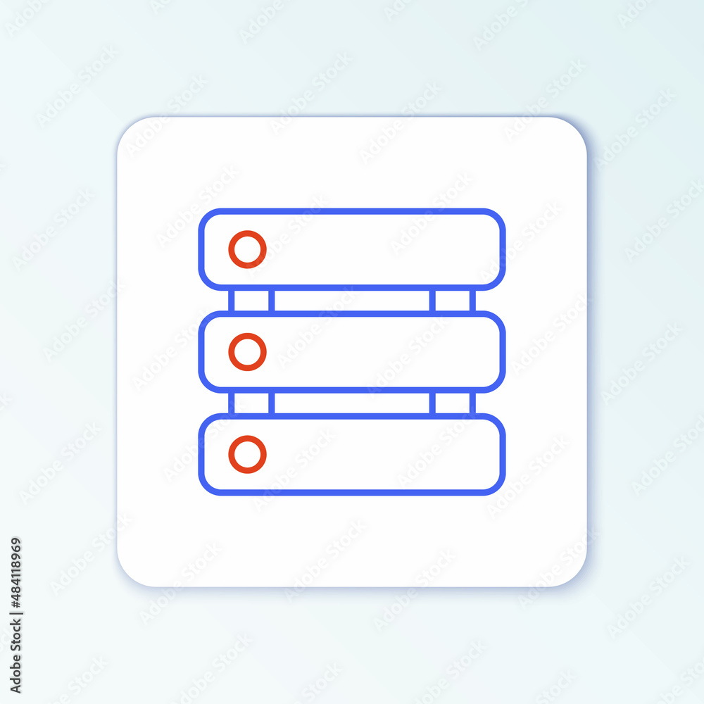 Line Server, Data, Web Hosting icon isolated on white background. Colorful outline concept. Vector Line Server, Data, Web Hosting icon isolated on white background. Colorful outline concept. Vector