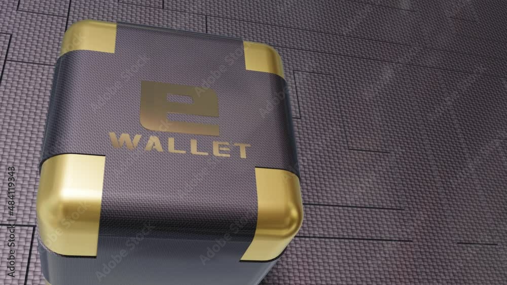e Wallet - Private Datanbank mit der Datenhoheit beim Bürger. künstliche Intelligenz und maschinelles lernen. ~ 3D Illustration