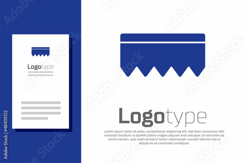 Blue Sponge with bubbles icon isolated on white background. Wisp of bast for washing dishes. Cleaning service logo. Logo design template element. Vector Illustration