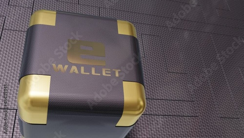 e Wallet - Private Datanbank mit der Datenhoheit beim Bürger. künstliche Intelligenz und maschinelles lernen. ~ 3D Illustration photo