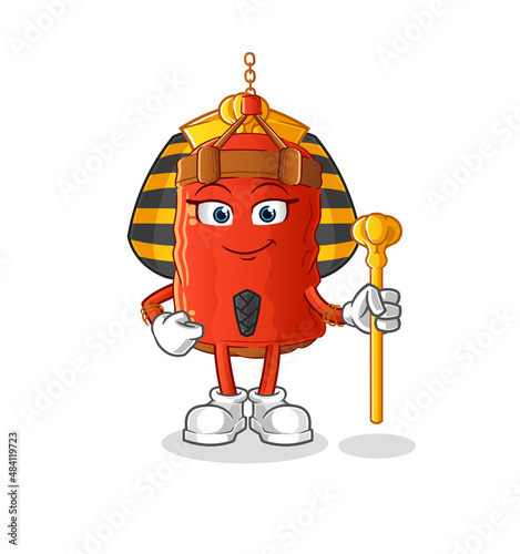 punching bag ancient egypt cartoon. cartoon mascot vector