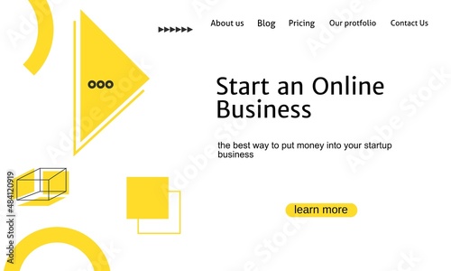 Vector illustration concept with universal abstract shapes, text for website design and development, application, responsive, programming, seo, maintenance, banner. Landing page templates.