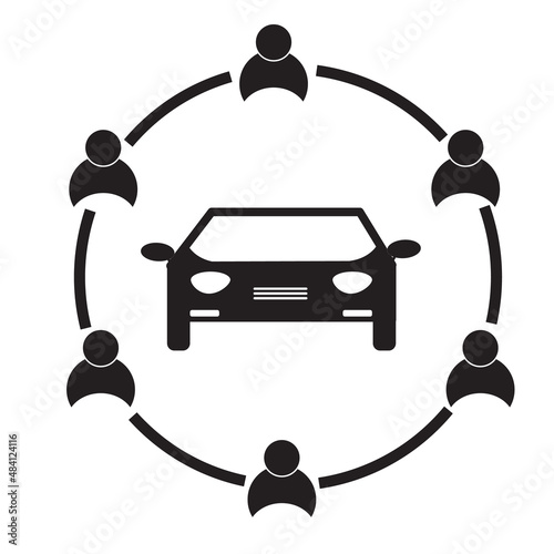 car sharing icon on white background. carsharing sign. carpooling symbol. flat style.