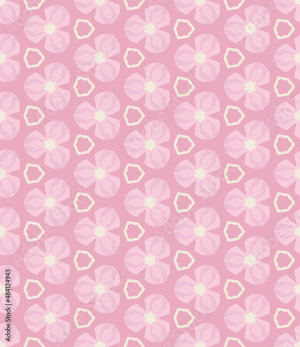 Simple geometric, floral pattern, soft pink texture. Vector seamless pattern