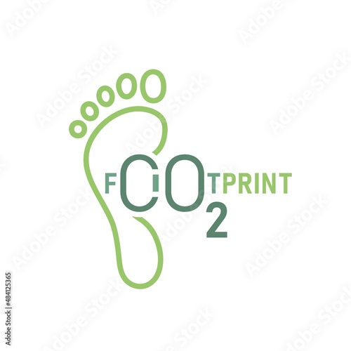 Carbon footprint. Ecology, global warming symbol. Editable vector illustration