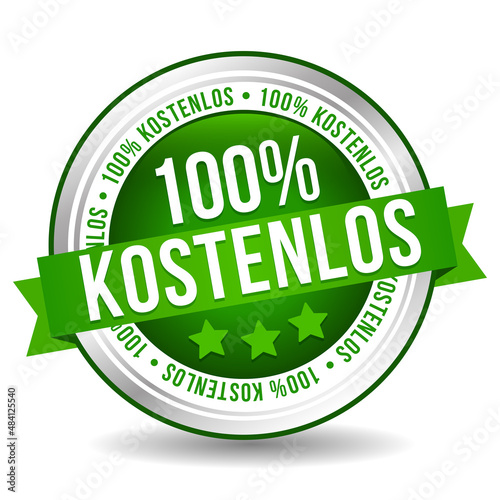 Siegel Button Banner - 100% kostenlos - in grün und silber