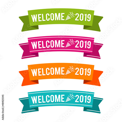Colorful Welcome 2019 ribbons.