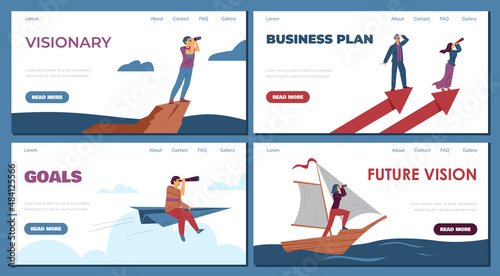 Business people set goals, make business plan, build development strategy