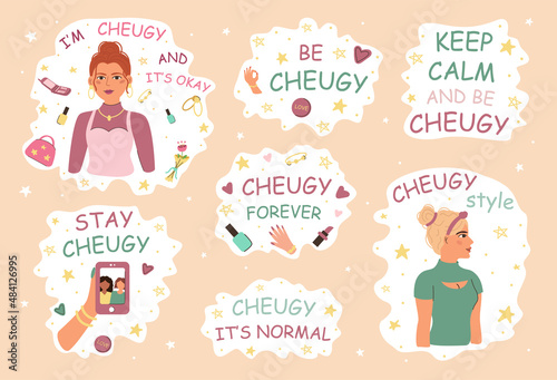 Slogans about cheuglife. New trendy teens millennial quotes. New English words. Quotes about old-fashioned and untrendy stuff.